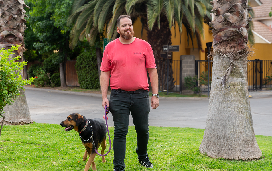 Man playing badminton